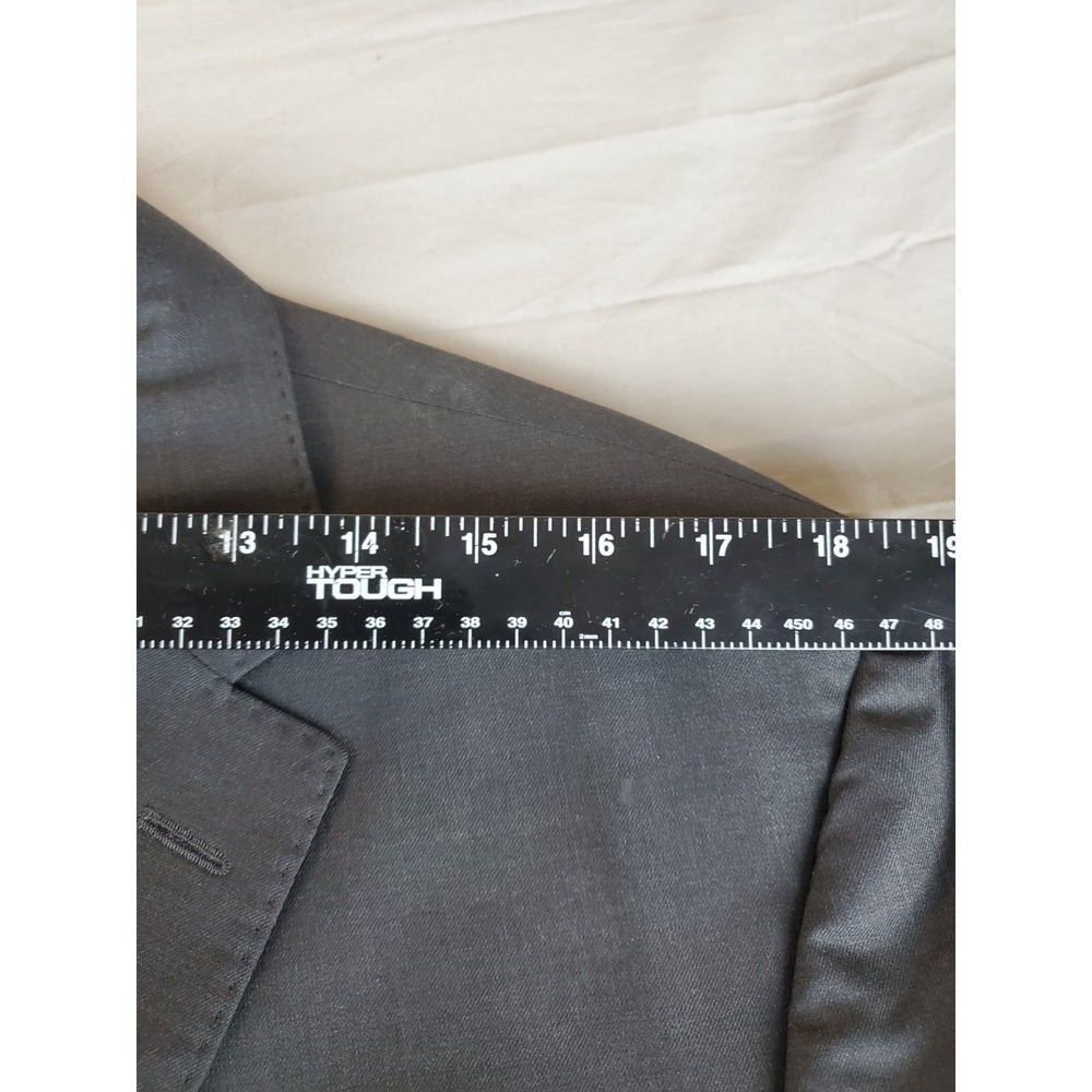 David Donahue Blazer Men 46 R Charcoal Marzotto Wool Super 150s Double Vented - Picture 14 of 16